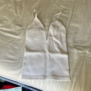 Free People ribbed tank with mesh details